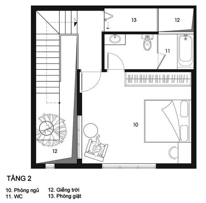 Thiết kế biệt thự 49m2 vuông vắn vẫn ngập ánh sáng