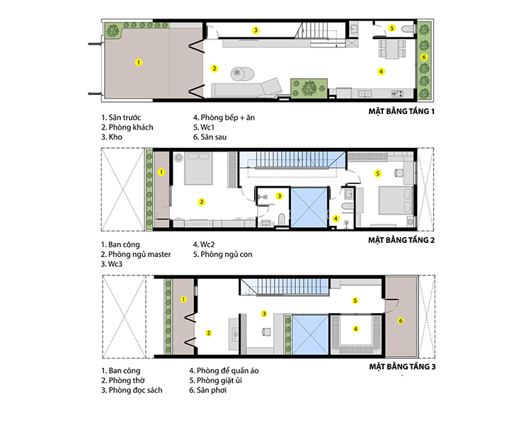 Mẫu nhà ống 1 tầng 3 phòng ngủ 100m2 đẹp hót hòn họt