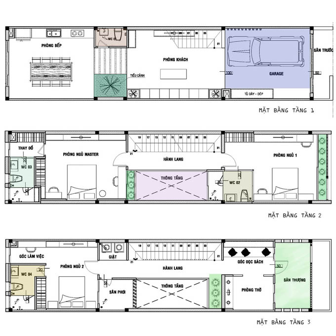 Mẫu thiết kế nhà phố 4 tầng 45x20m đẹp tại quận 3  Phan Kiến Phát CoLtd