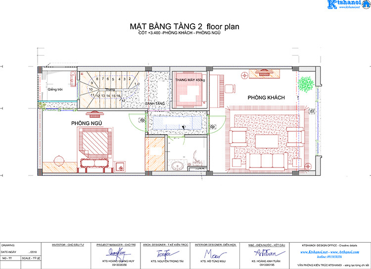 Bản vẽ mặt bằng tầng 2