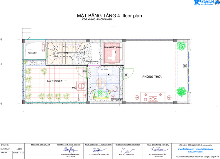 Bản vẽ mặt bằng tầng 4