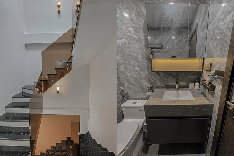 Thiết kế nội thất khu vệ sinh + cầu thang