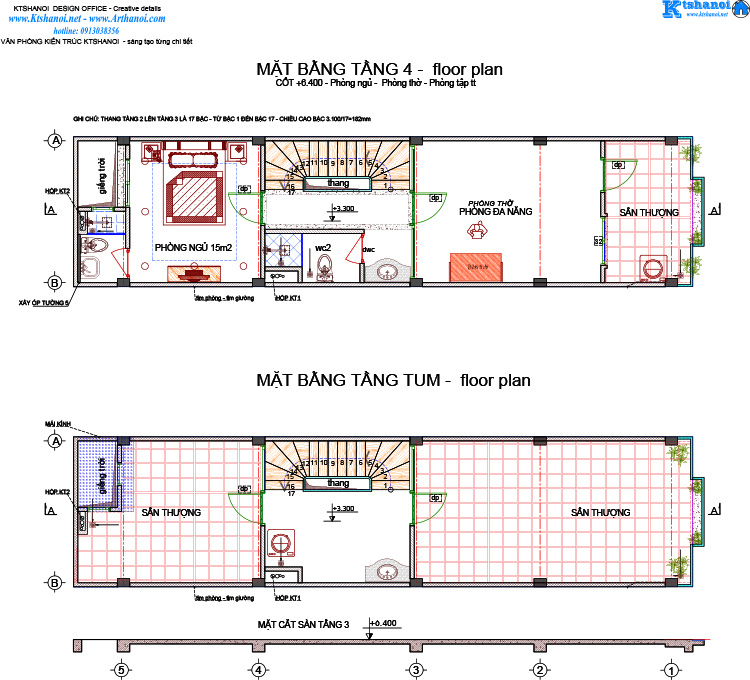 Thiết kế nhà phố đẹp 4x17m hiện đại