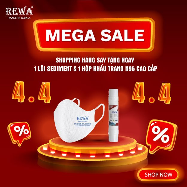 MEGA SALE TẶNG LÕI VÀ KHẨU TRANG KHÁCH MUA MÁY LỌC NƯỚC