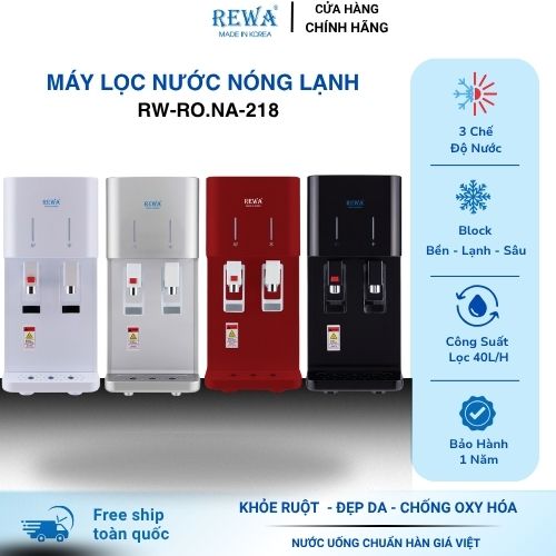 Máy Lọc Nước Nóng Lạnh Hàn Quốc REWA RW-RO.NA-218 Thiết Kế Để Bàn - Hàng Chính Hãng