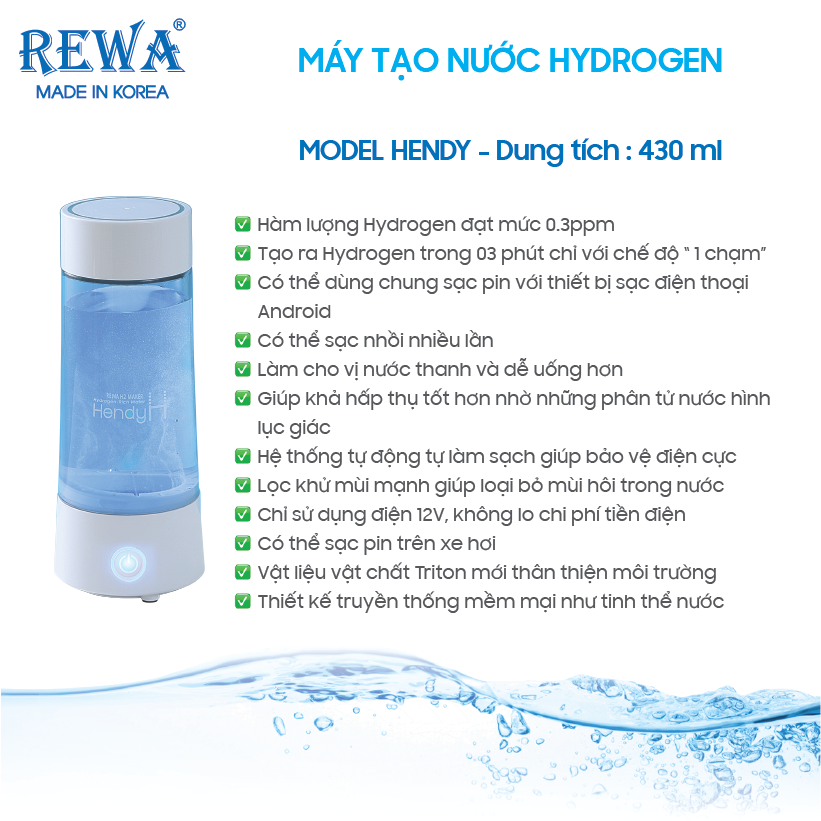 Máy tạo nước Hydrogen HENDY