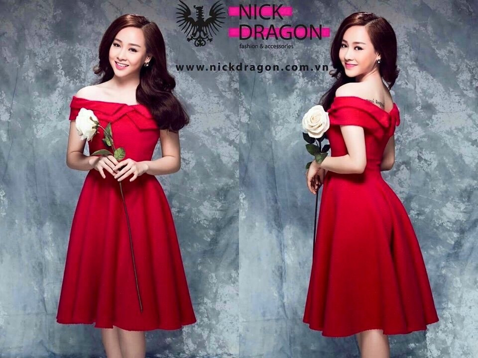 Đầm xòe dự tiệc ngực xếp ly HL19-20 | Thời trang công sở K&K Fashion