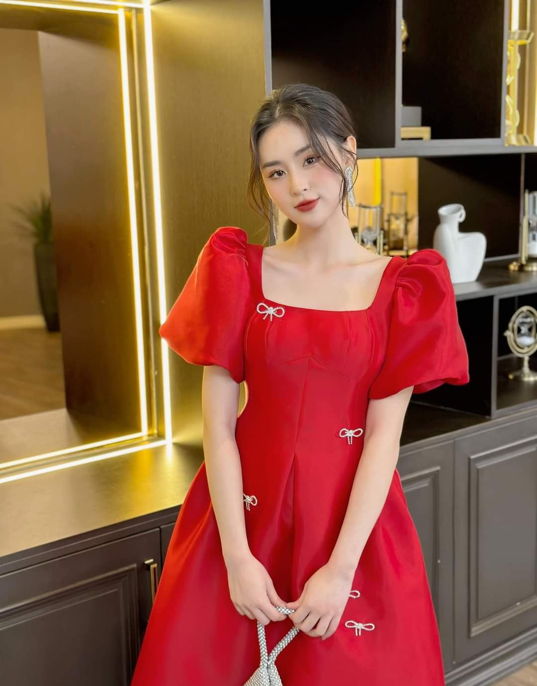 Ảnh thật cuối] Váy Đỏ Dự Tiệc Sang Chảnh | Shopee Việt Nam
