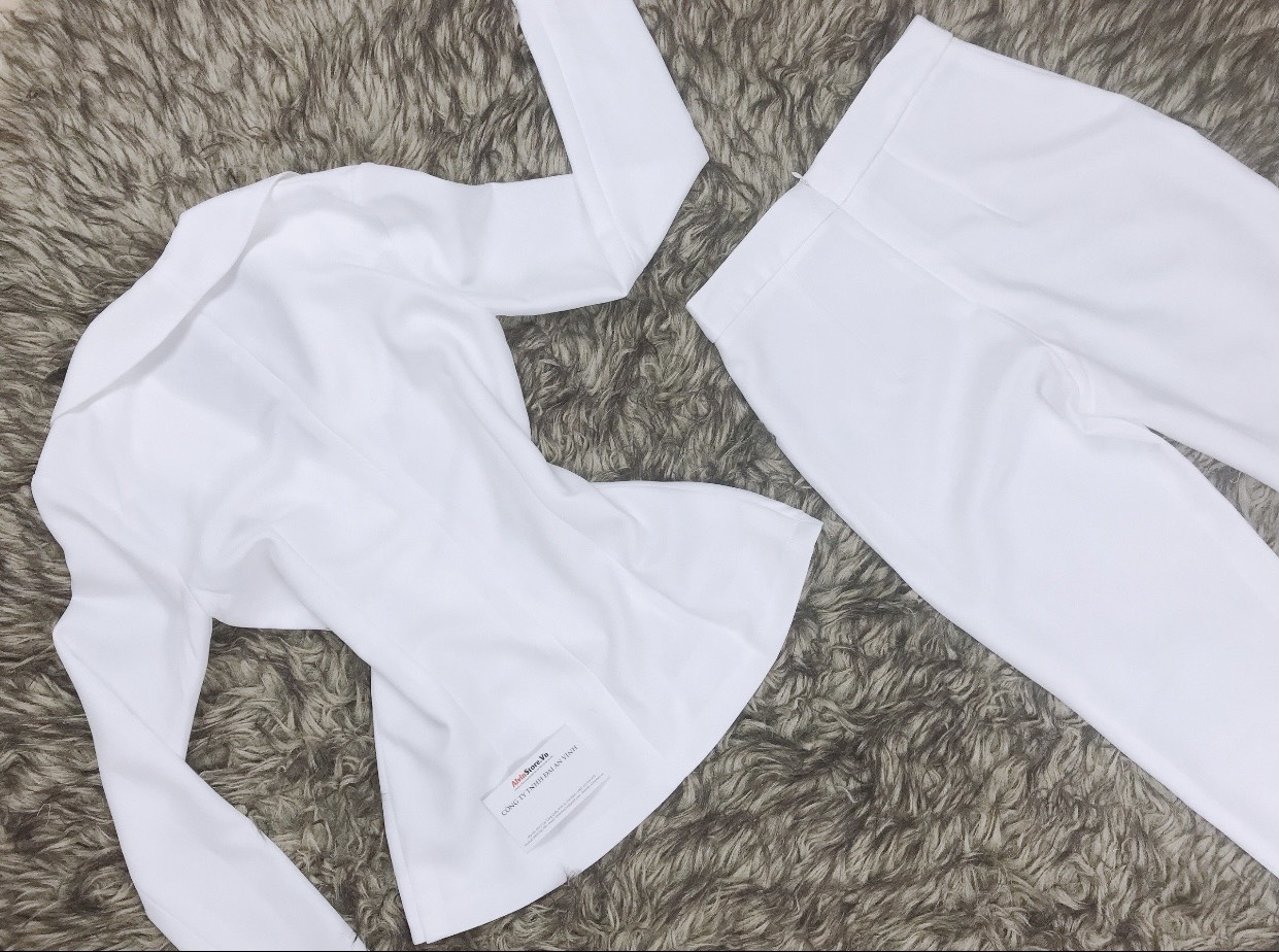 Bộ Vest Nữ Cao Cấp Thiết Kế Áo Vest Tay Dài Quần Ống Ôm Phù Hợp Công Sở Đi Tiệc (Trắng)