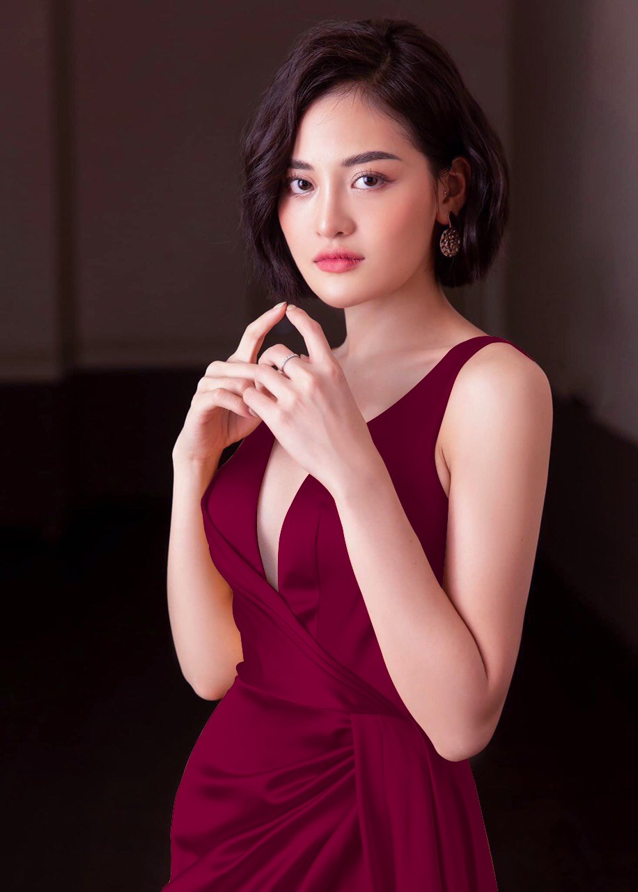 Đầm dạ hội kiểu hở ngực xẻ đùi cực đẹp (Đỏ đô)