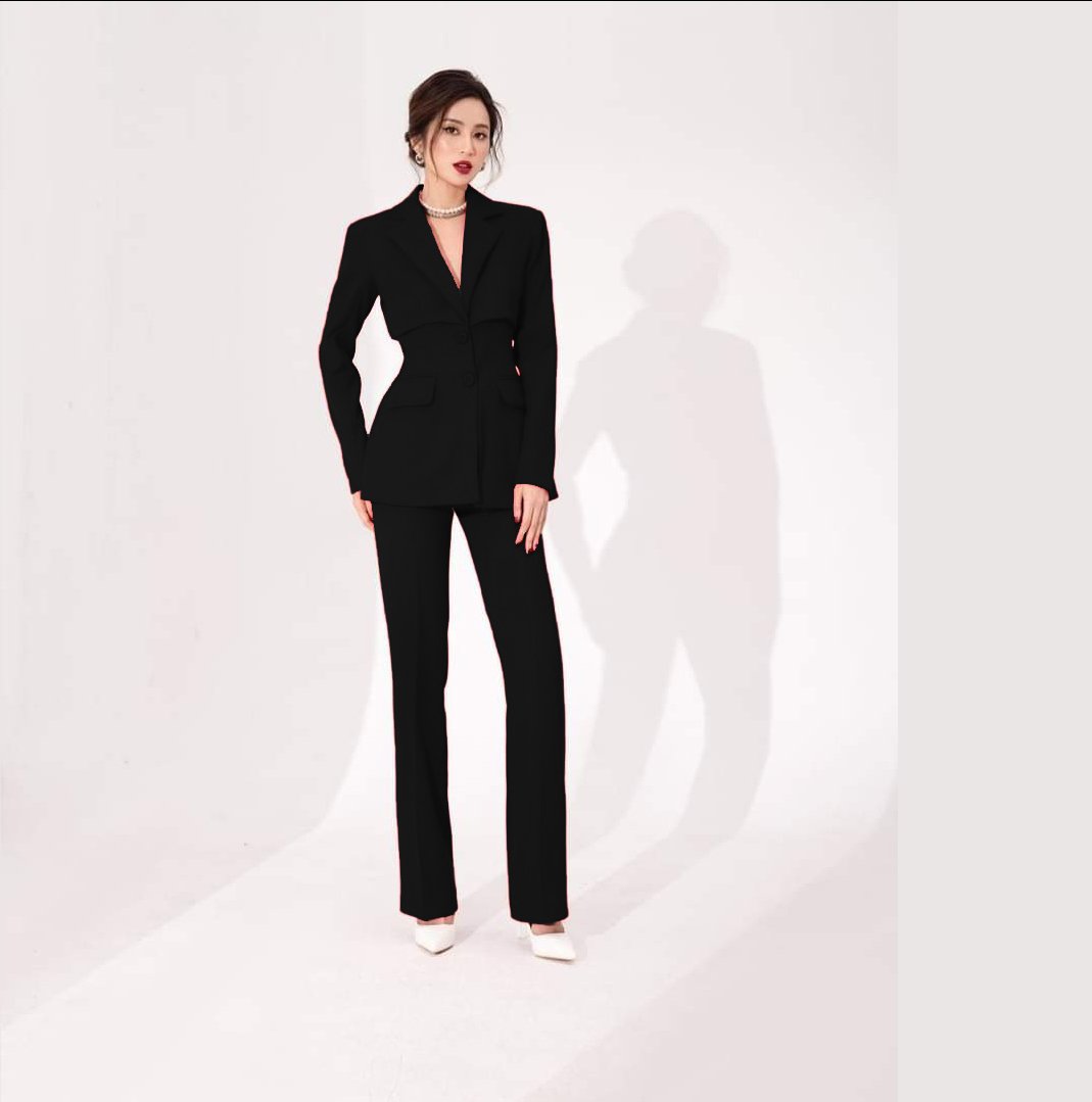 Set bộ vest nữ kiểu áo vest cách điệu phối quần ống suông sang trọng Alvin Store 0997 (Đỏ)