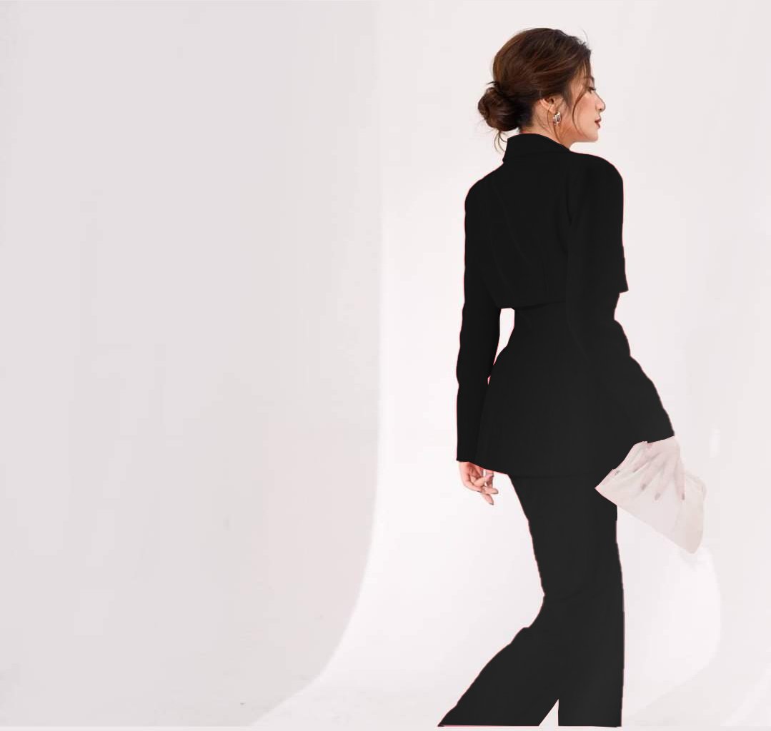 Set bộ vest nữ kiểu áo vest cách điệu phối quần ống suông sang trọng Alvin Store 0997 (Đỏ)