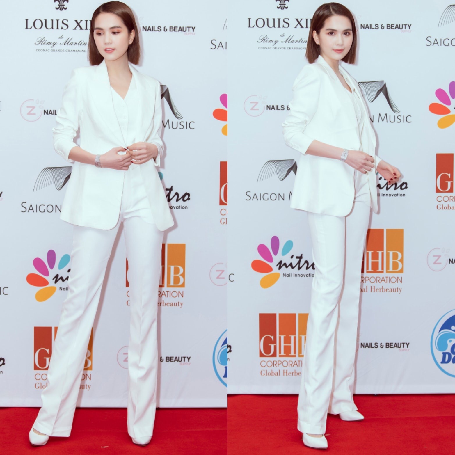 Áo quần kiểu áo vest tay dài kèm áo trong quần tây (Hồng)