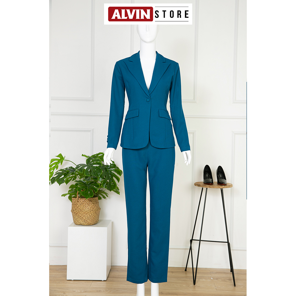 Áo quần kiểu áo vest tay dài quần tây (Đen)