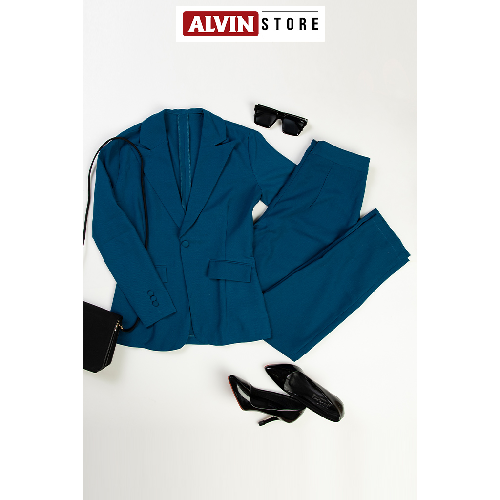 Áo quần kiểu áo vest tay dài quần tây (Đen)