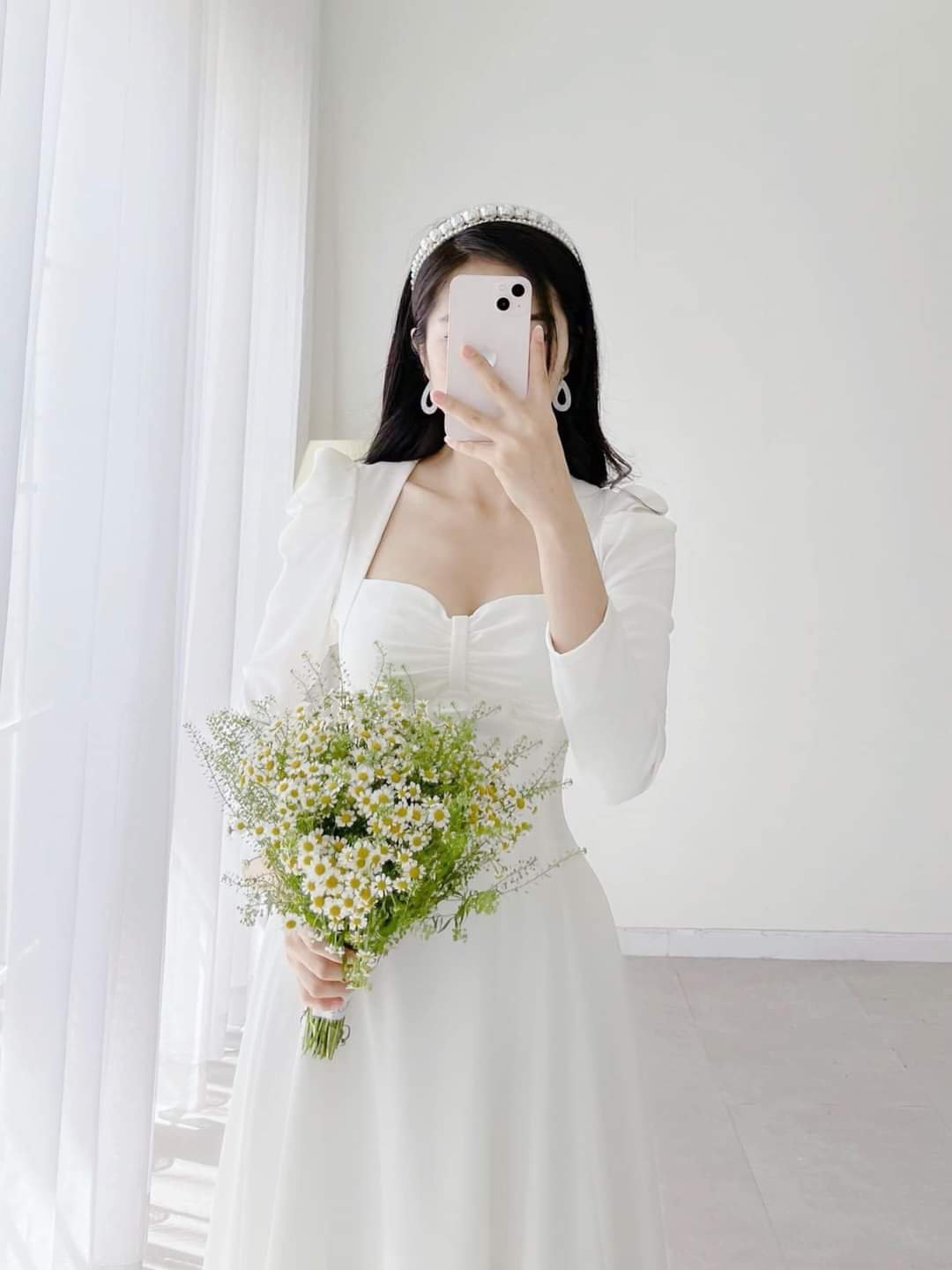 Đầm xòe dáng dài cúp ngực phối nơ tay dài Alvin Store 2934 (Đỏ)