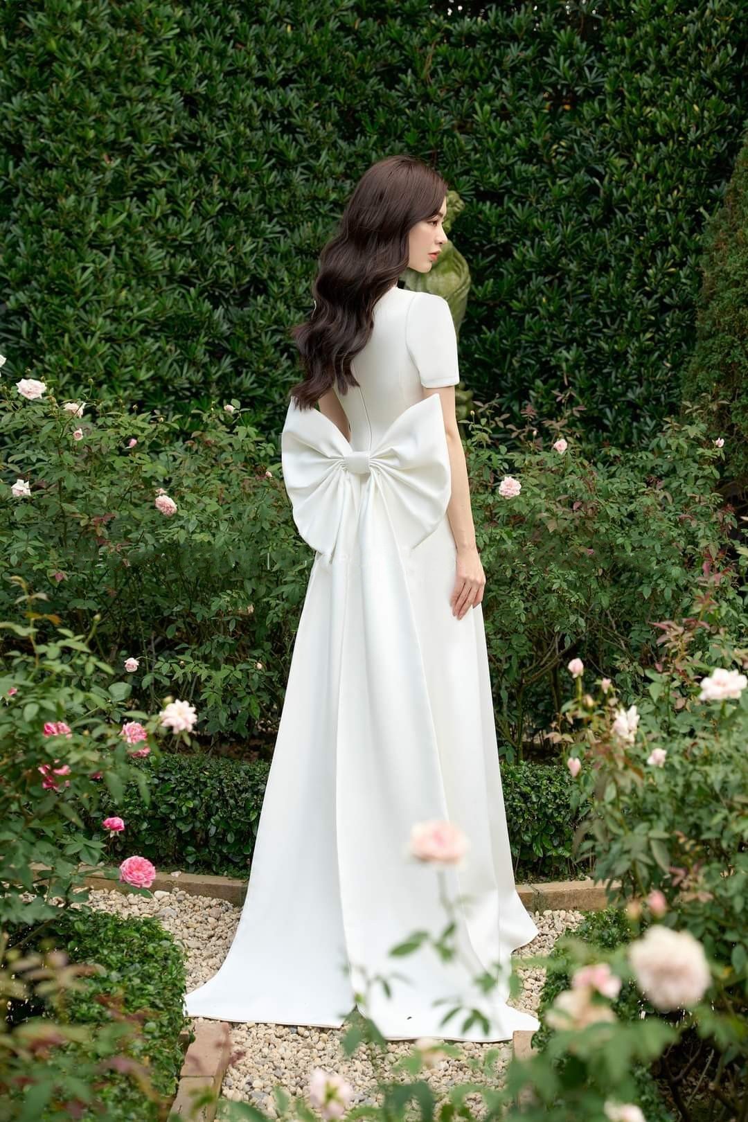 Đầm dự tiệc dáng xòe dài đính đá cổ tặng kèm nơ rời  Alvin Store 2941 (Đỏ)