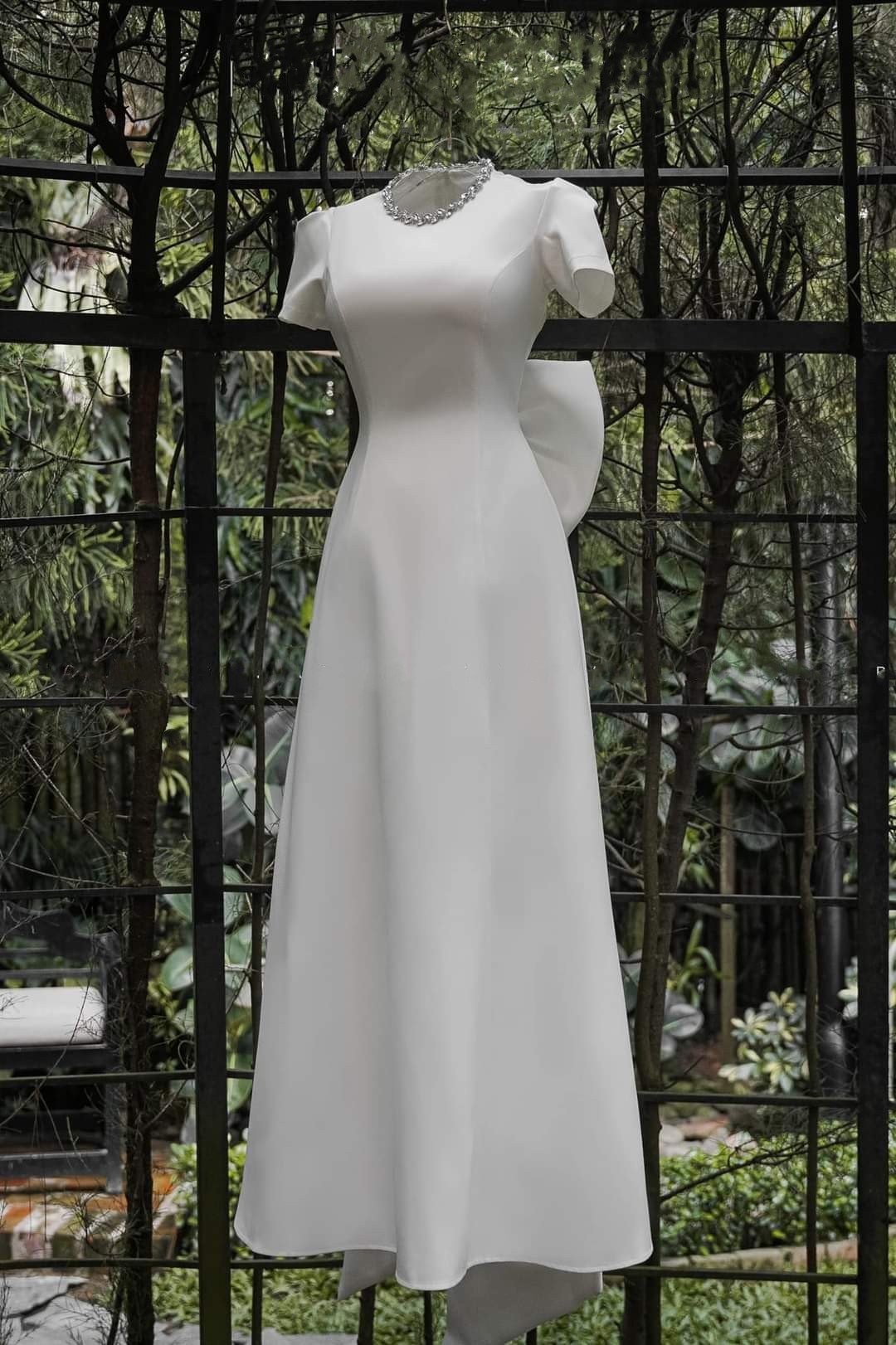 Đầm dự tiệc dáng xòe dài đính đá cổ tặng kèm nơ rời  Alvin Store 2941 (Đỏ)