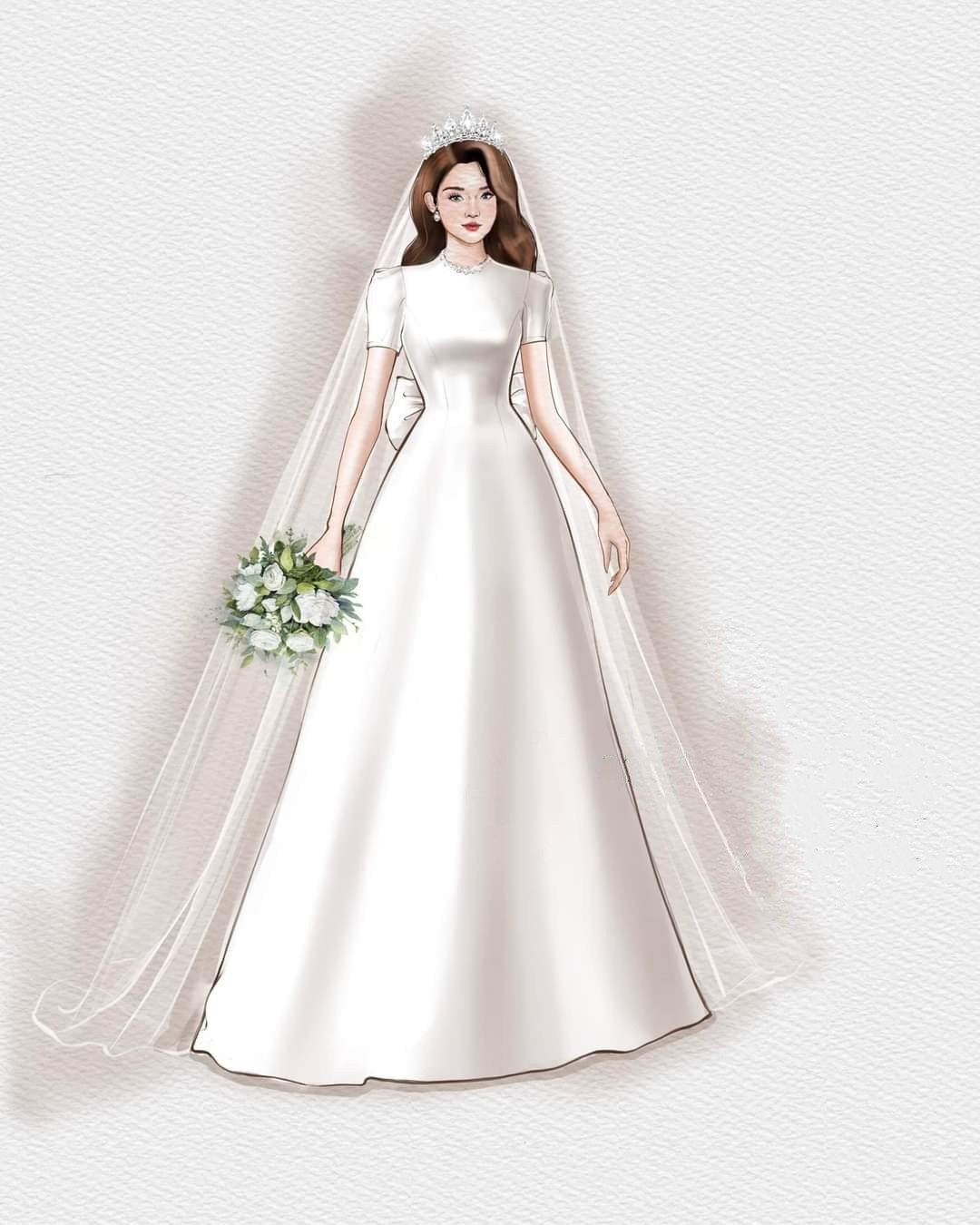 Đầm dự tiệc dáng xòe dài đính đá cổ tặng kèm nơ rời  Alvin Store 2941 (Trắng)