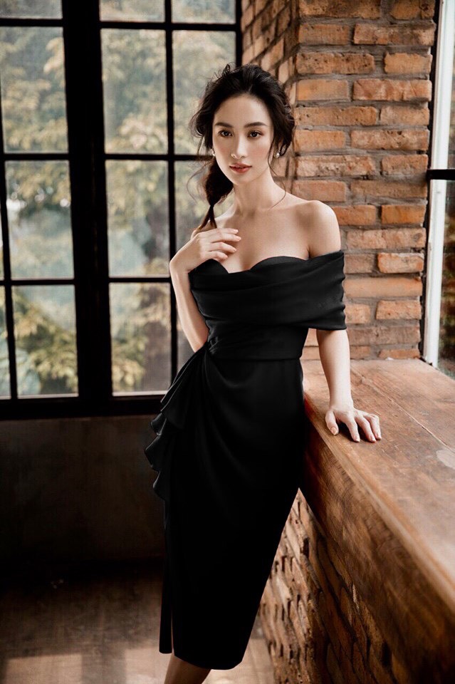 Đầm ôm body kiểu cúp ngực bèo eo (Đen)