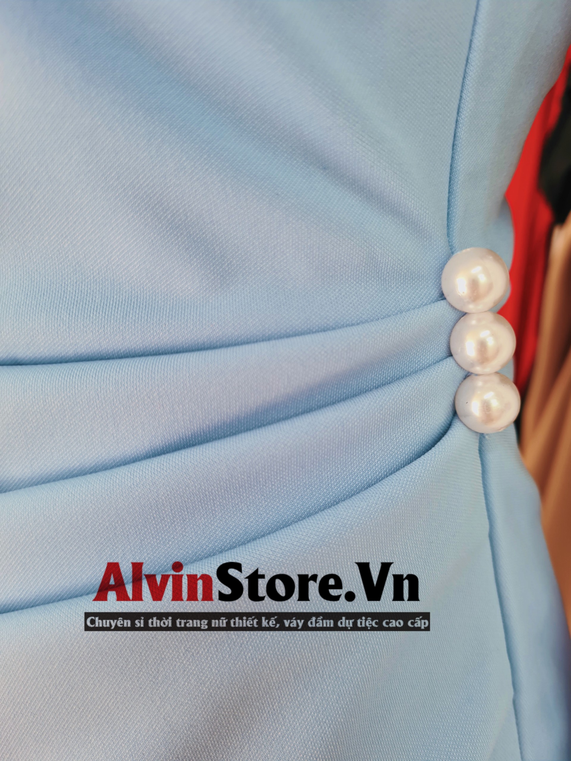 Đầm xòe kiểu hai dây cúp ngực xéo lai (Đỏ)