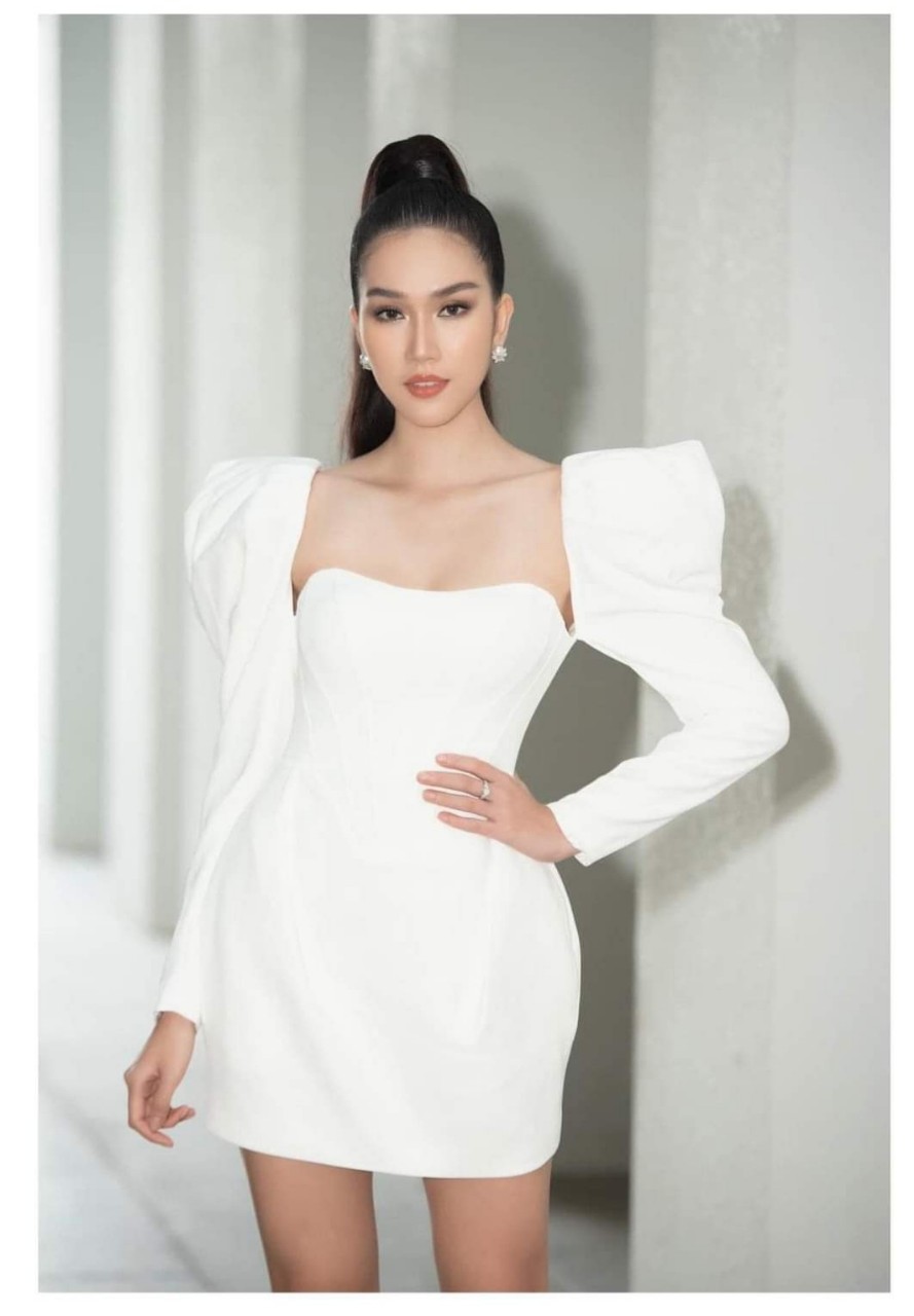 Đầm ôm body cúp ngực tay dài phồng ( đỏ )