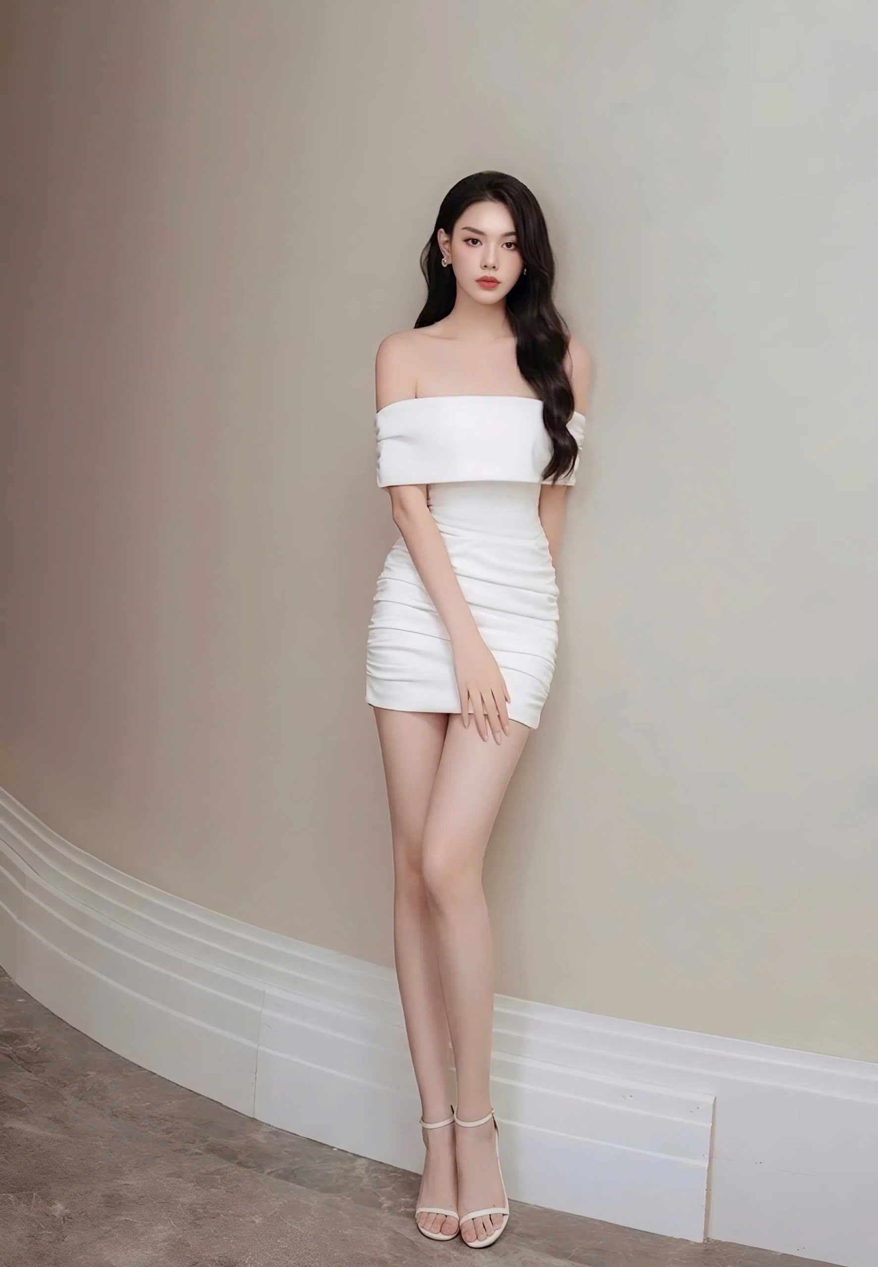 Đầm dự tiệc dáng ngắn ôm body hở vai ngang sang trọng (Đen)