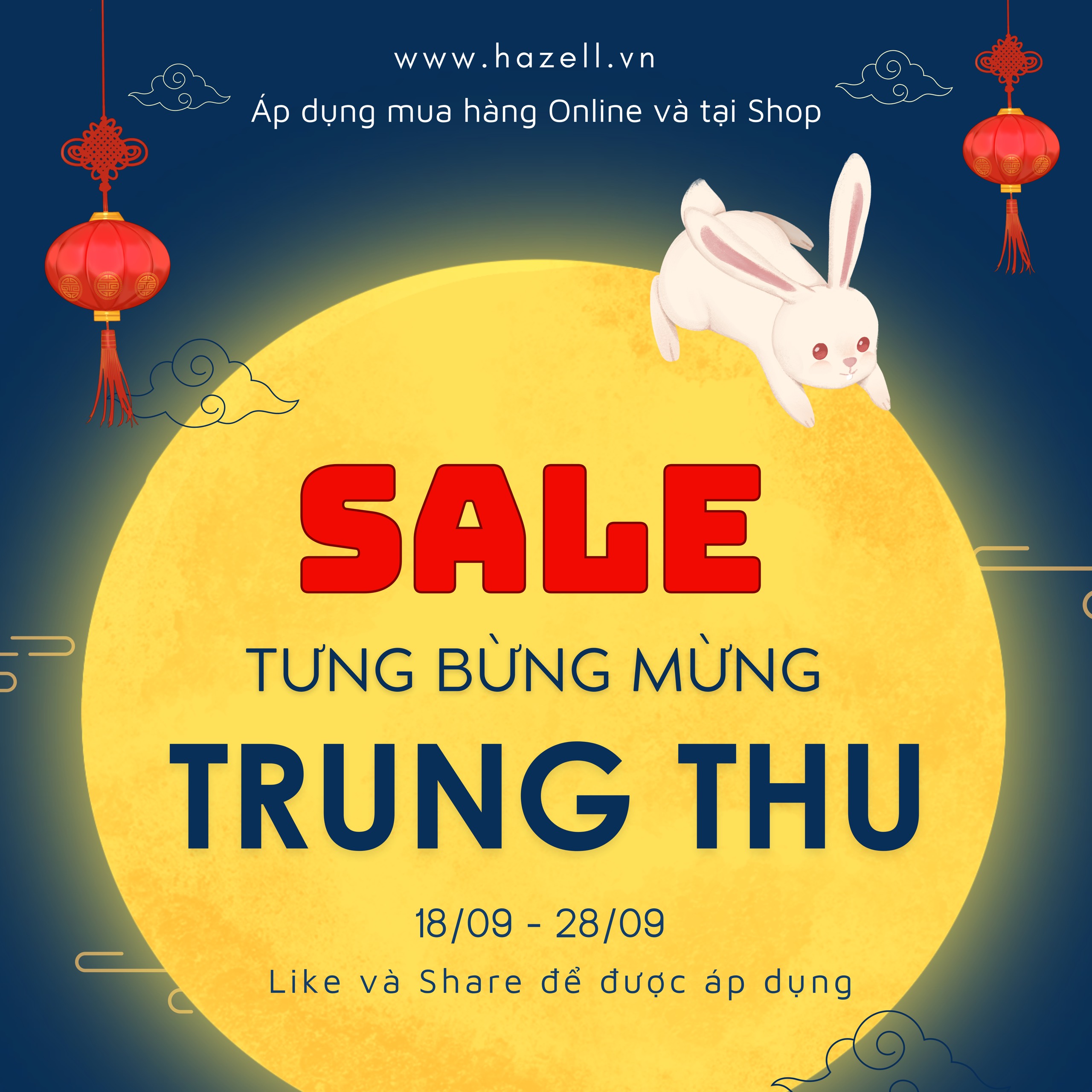 SALE TƯNG BỪNG MỪNG TRUNG THU CÙNG HAZELL COSMETICS