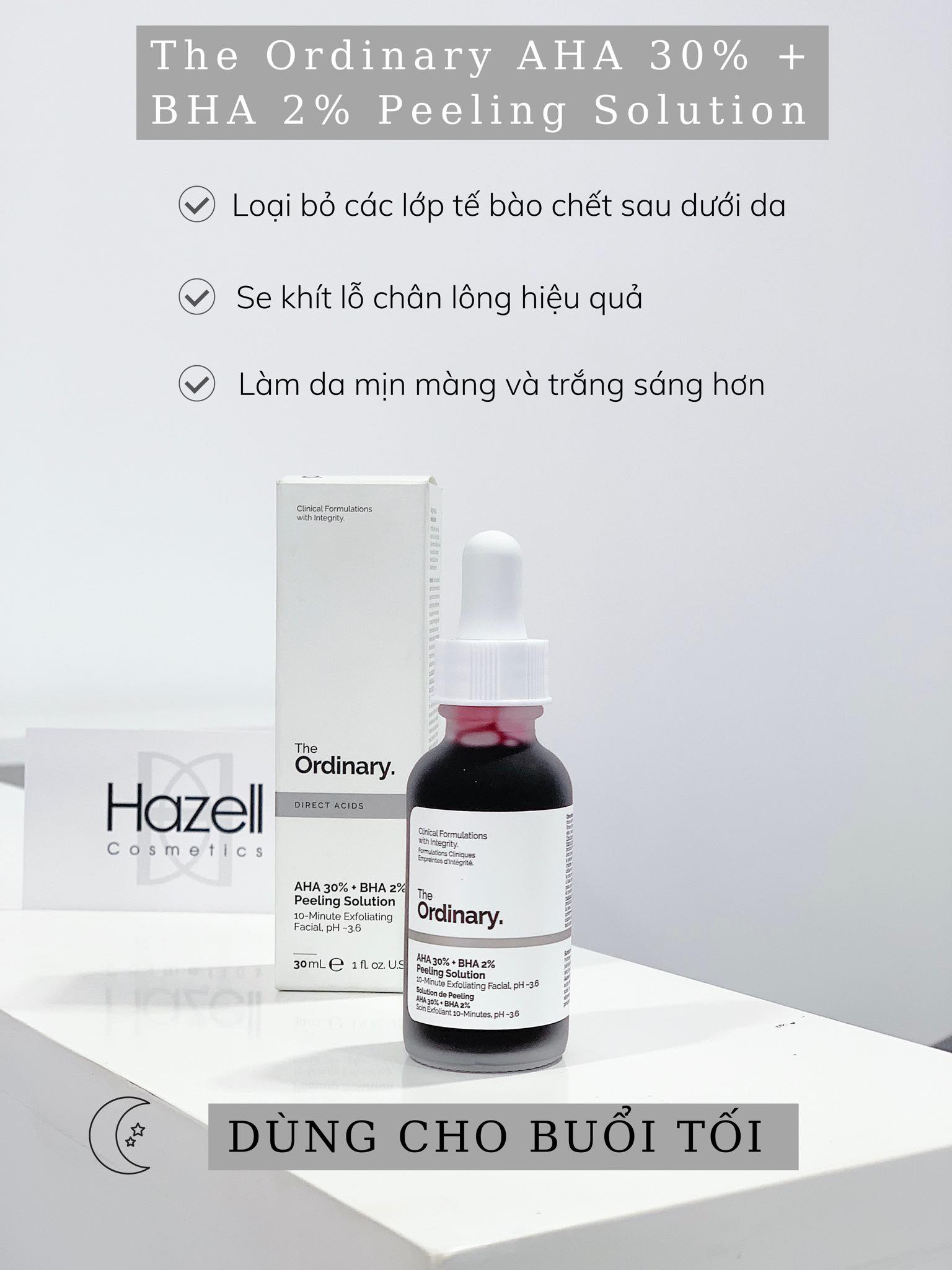 Peel da sinh học The Ordinary AHA 30% + BHA 2% Peeling Solution 30ml