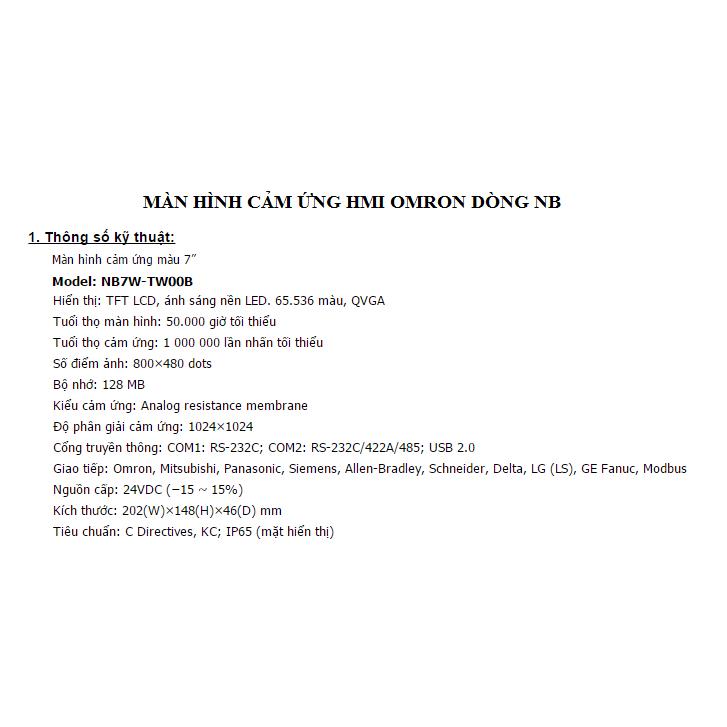 Màn hình NB7W-TW00B