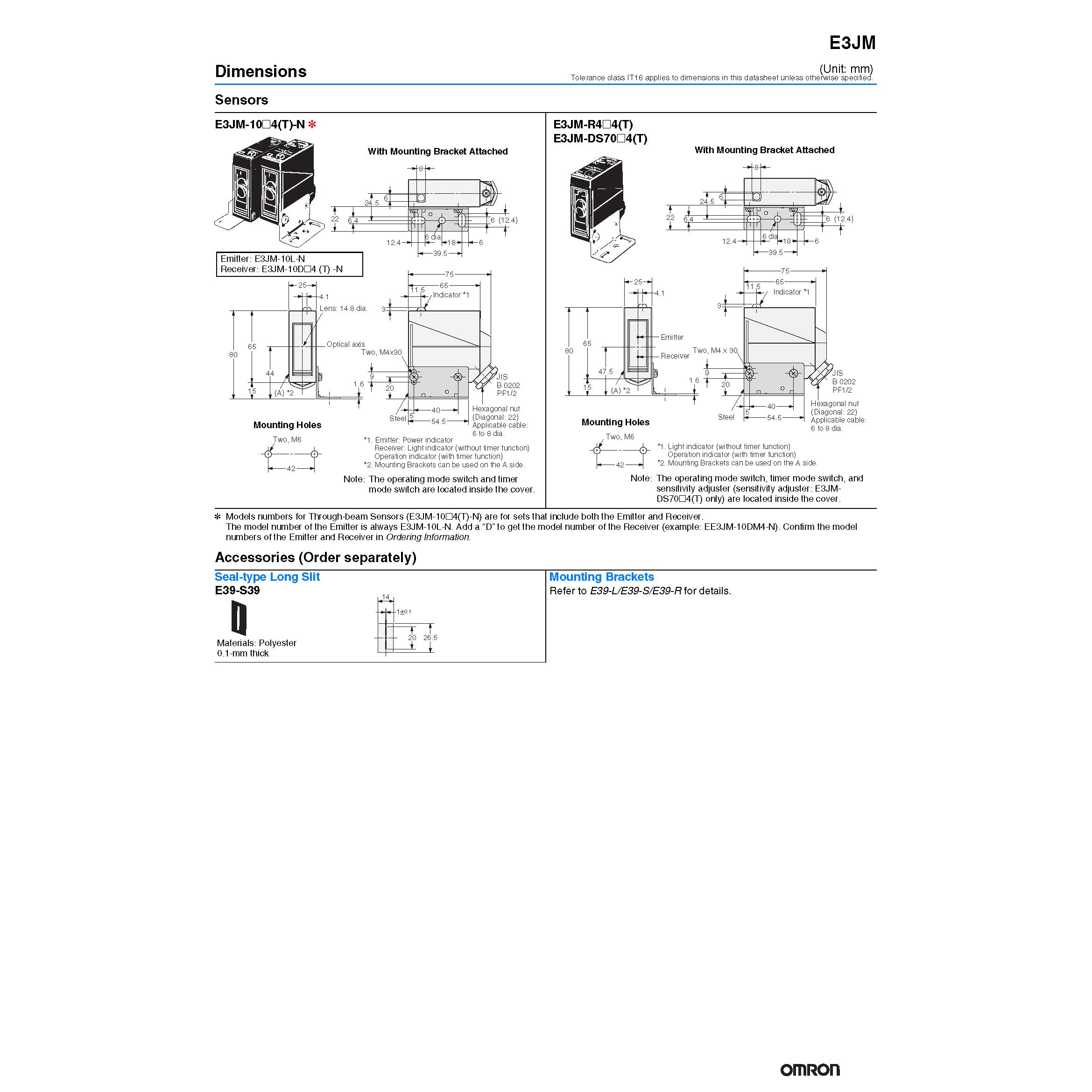 Cảm biến quang Omron E3JM-R4S4T