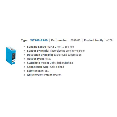 Cảm biến quang Sick WT260-R260