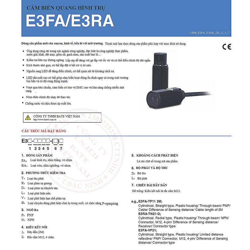 Cảm biến quang Omron E3FA-TN12 2M