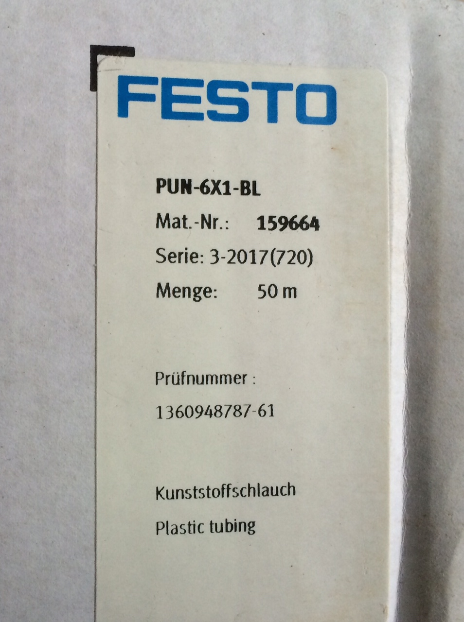Dây khí nén Festo PUN-6x1-BL