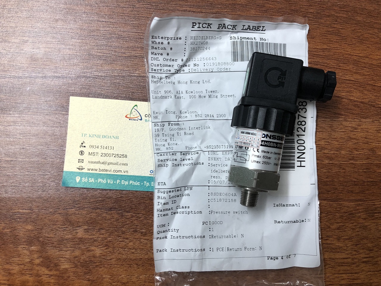 Pressure sensor C5.187.2158