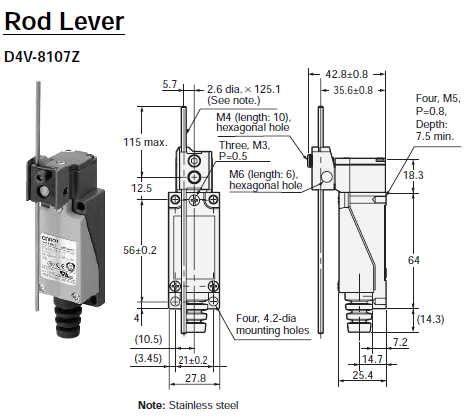 Công tắc hành trình Omron D4V-8107Z