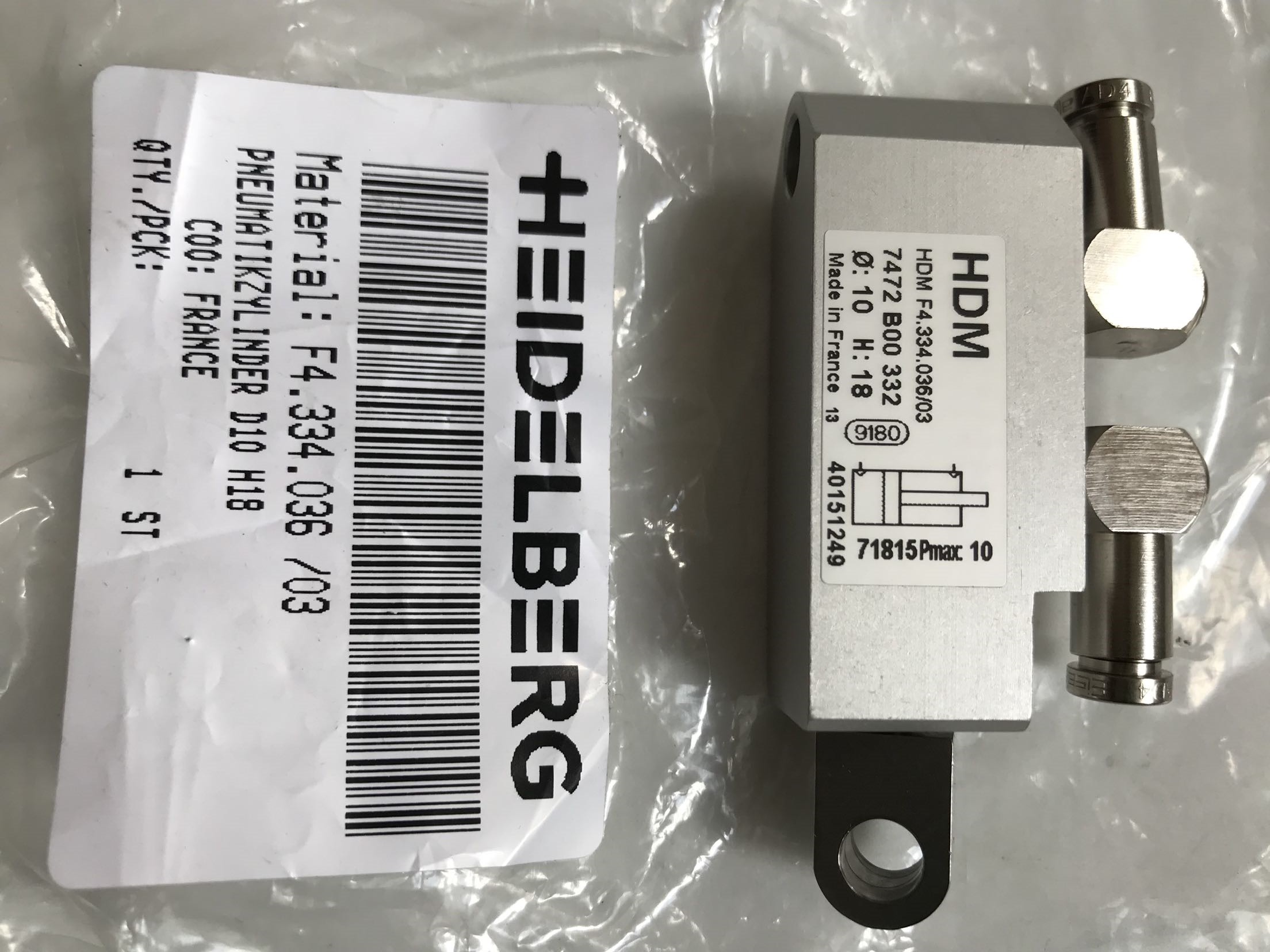 Cylinder valve unit F7.334.036/03