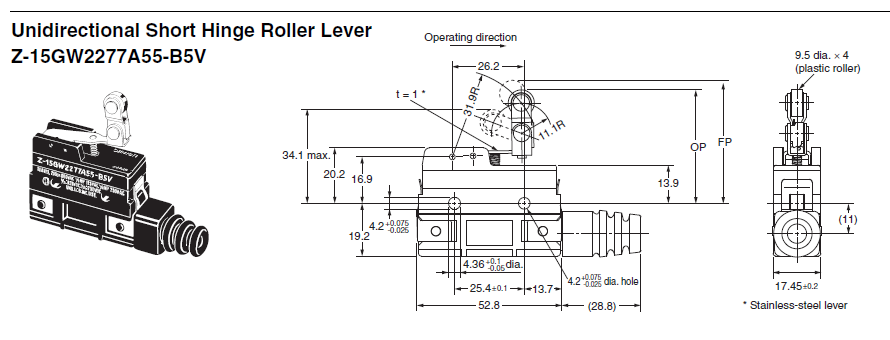 Công tắc Omron Z-15GW2277A55-B5V