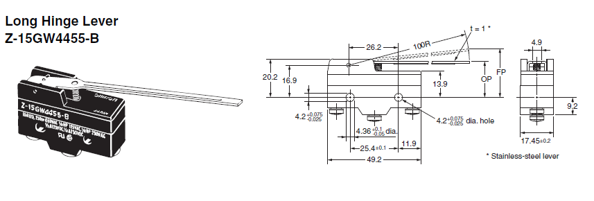 Công tắc hành trình Omron Z-15GW4455