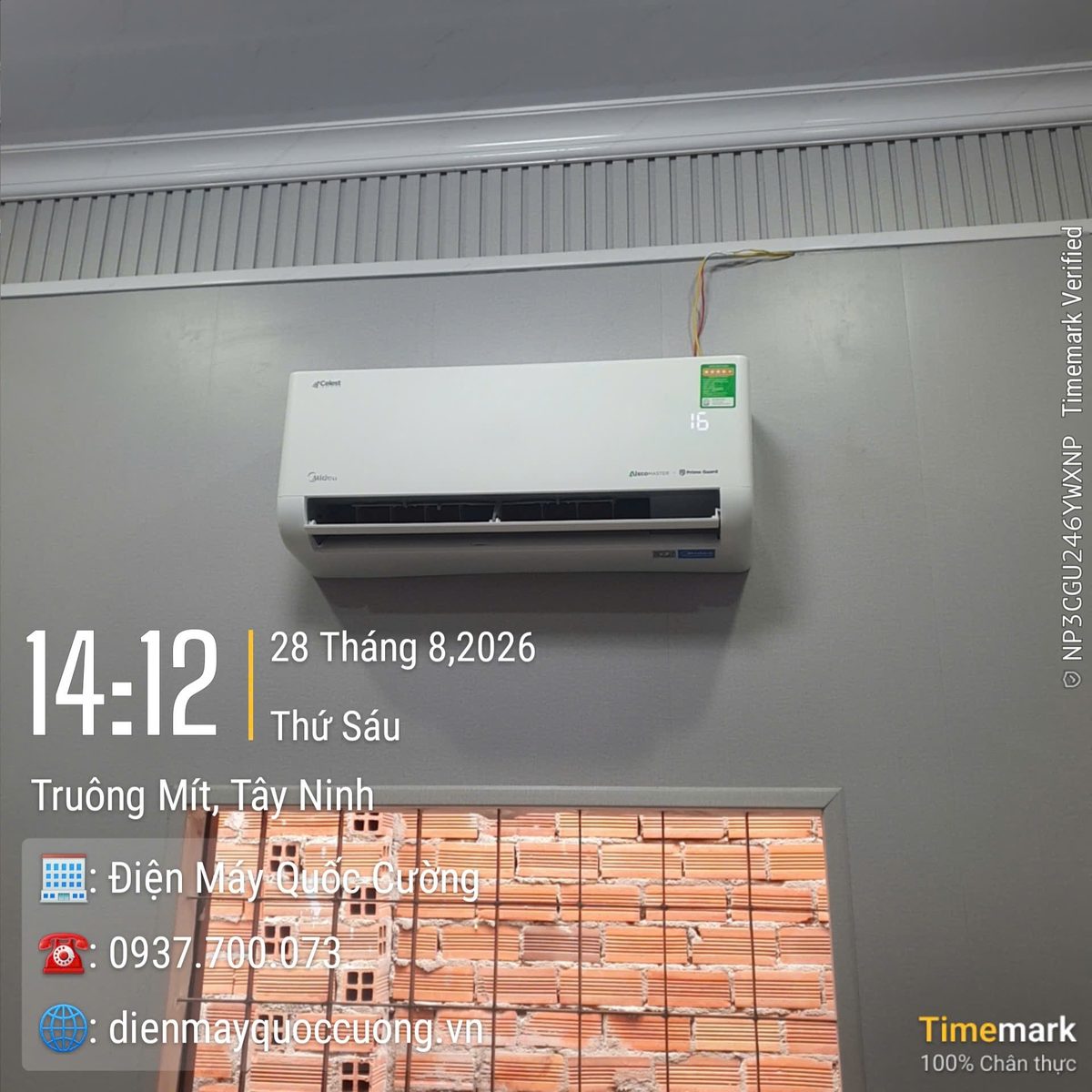 Lắp đặt máy lạnh Midea Celest tại Trường Mít, Tây Ninh