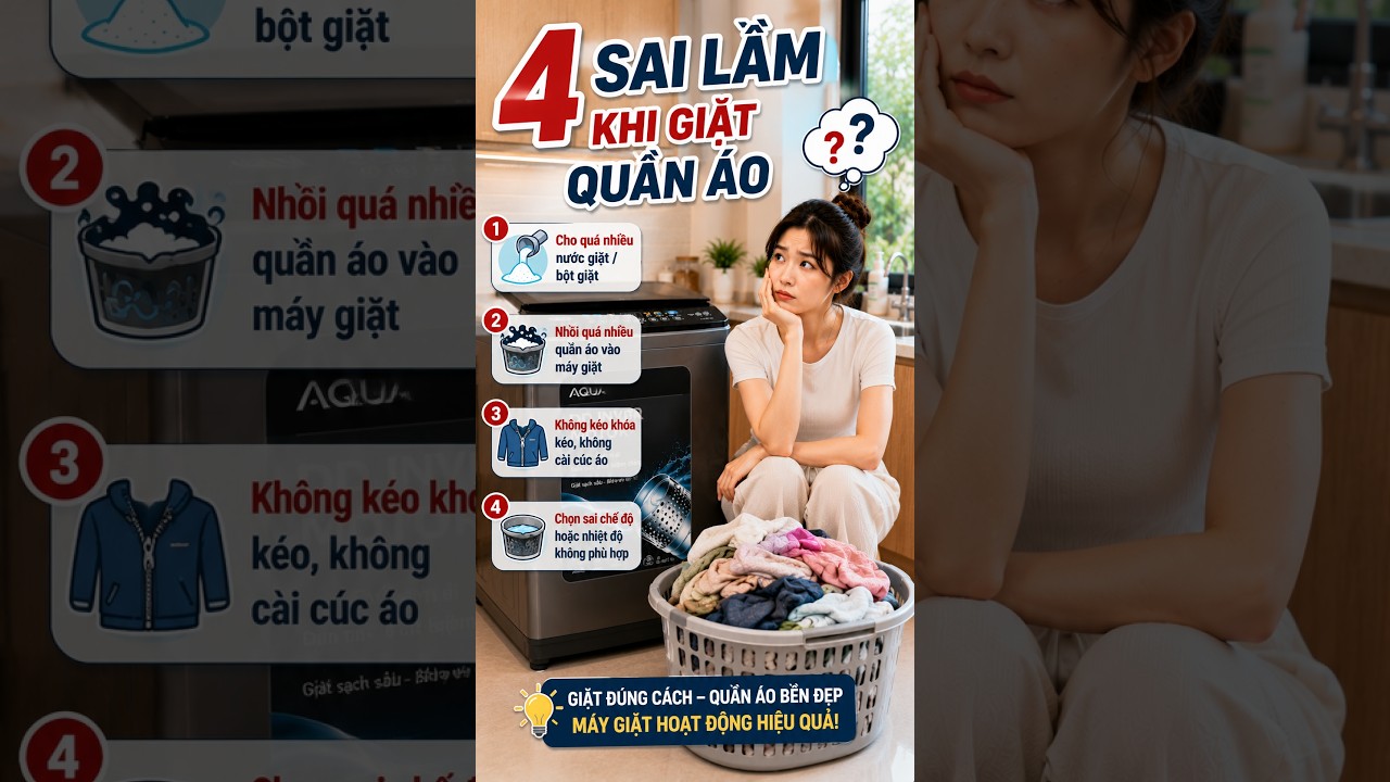 4 sai lầm khi giặt quần áo nhiều người thường mắc