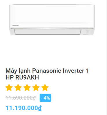 máy lạnh panasonic 1hp inverter