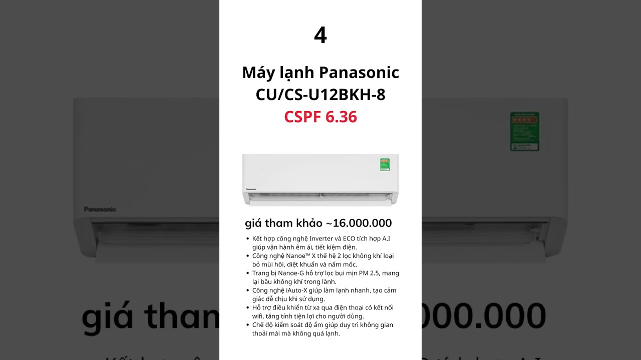 Top 10 máy lạnh 1,5 HP tiết kiệm điện năm 2026