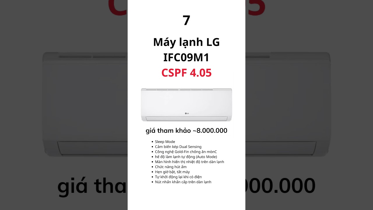 Top 10 máy lạnh 1 HP bán chạy năm 2026