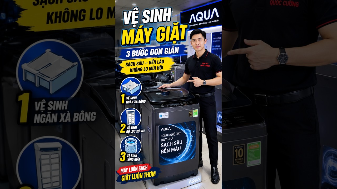 Hướng dẫn vệ sinh máy giặt đúng cách với 3 bước