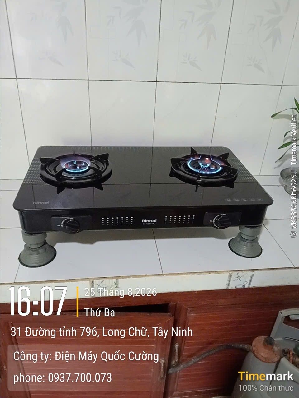 Bếp gas Rinnai hai lò giao tại Long Chữ Tây Ninh