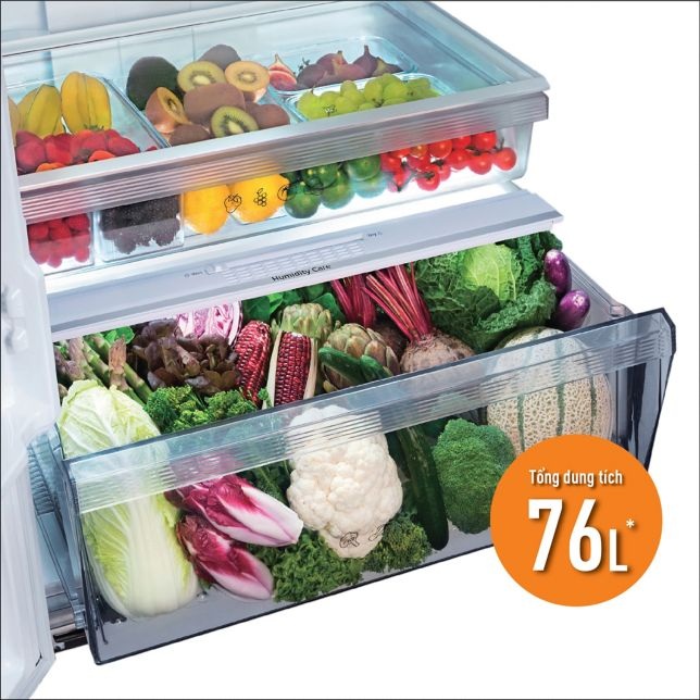 Ngăn rau củ kép 76 lít Panasonic NR-DZ601VGKV