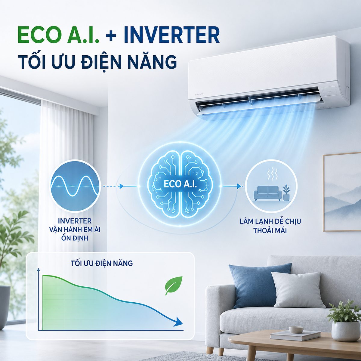 ECO AI kết hợp Inverter tối ưu điện năng