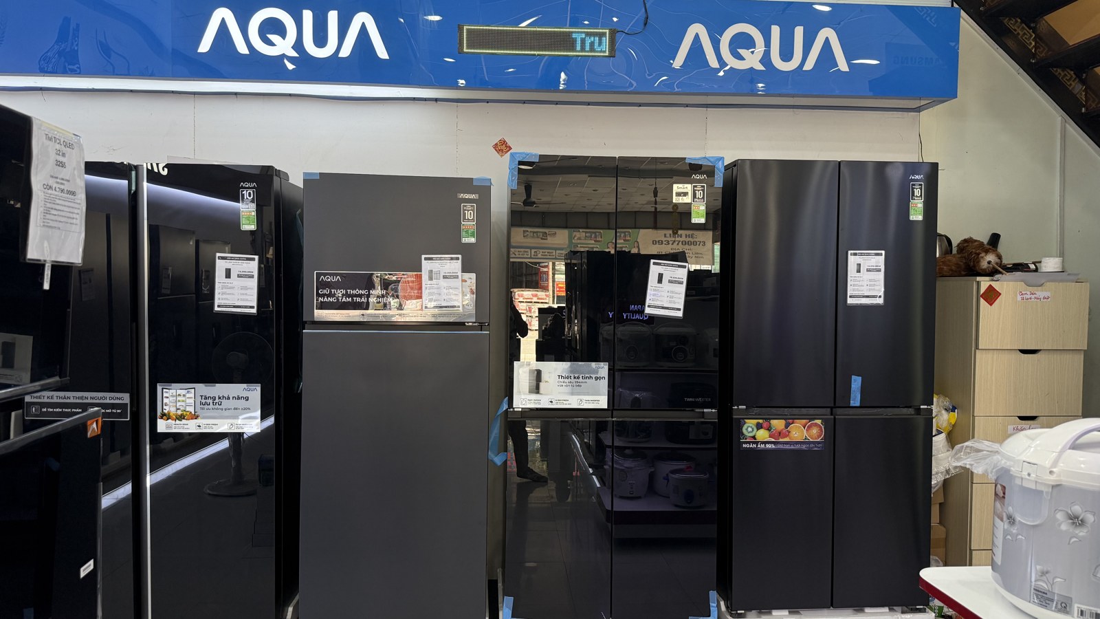 Khu tủ lạnh AQUA tại Điện Máy Quốc Cường Tây Ninh