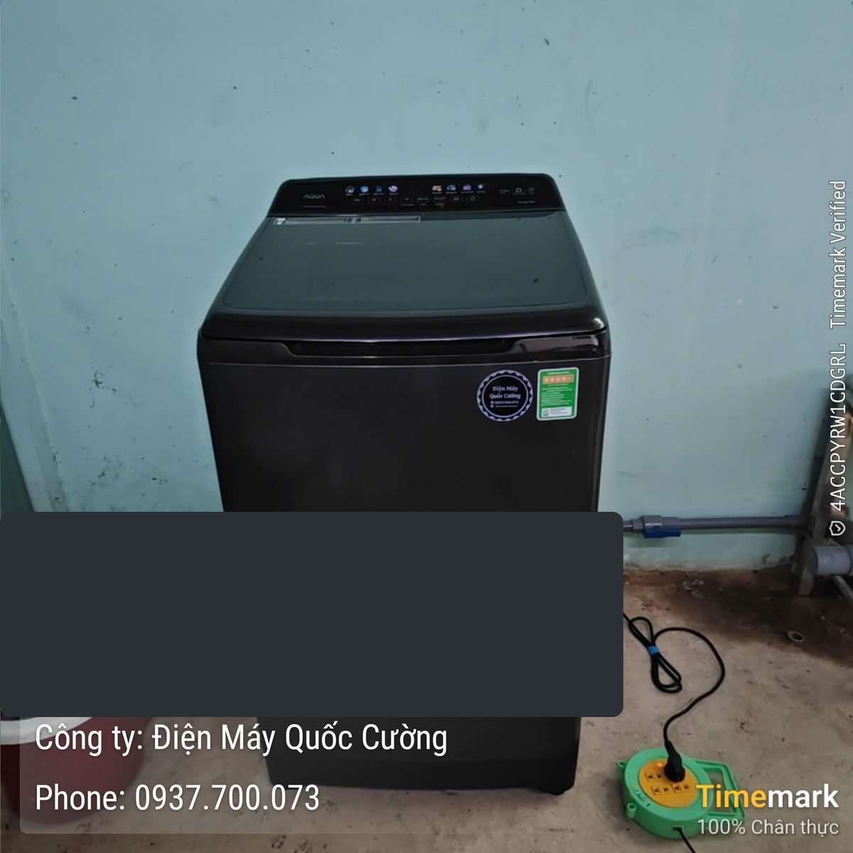 Máy giặt AQUA AWM13-B2158L(B) được bàn giao tại Tân Hòa, Tây Ninh